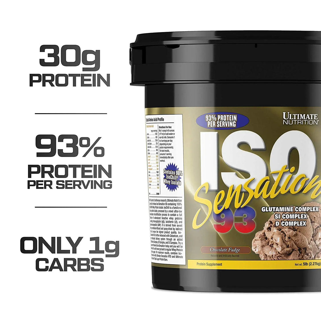 Ultimate Nutrition ISO Sensation - Chocolate Fudge - 5Lbs !