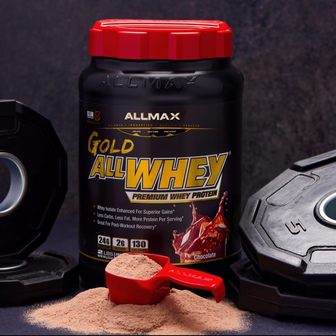 ALLMAX Gold AllWhey Premium Whey Protein, 5 lbs, 2.27kg + Medicine Ball