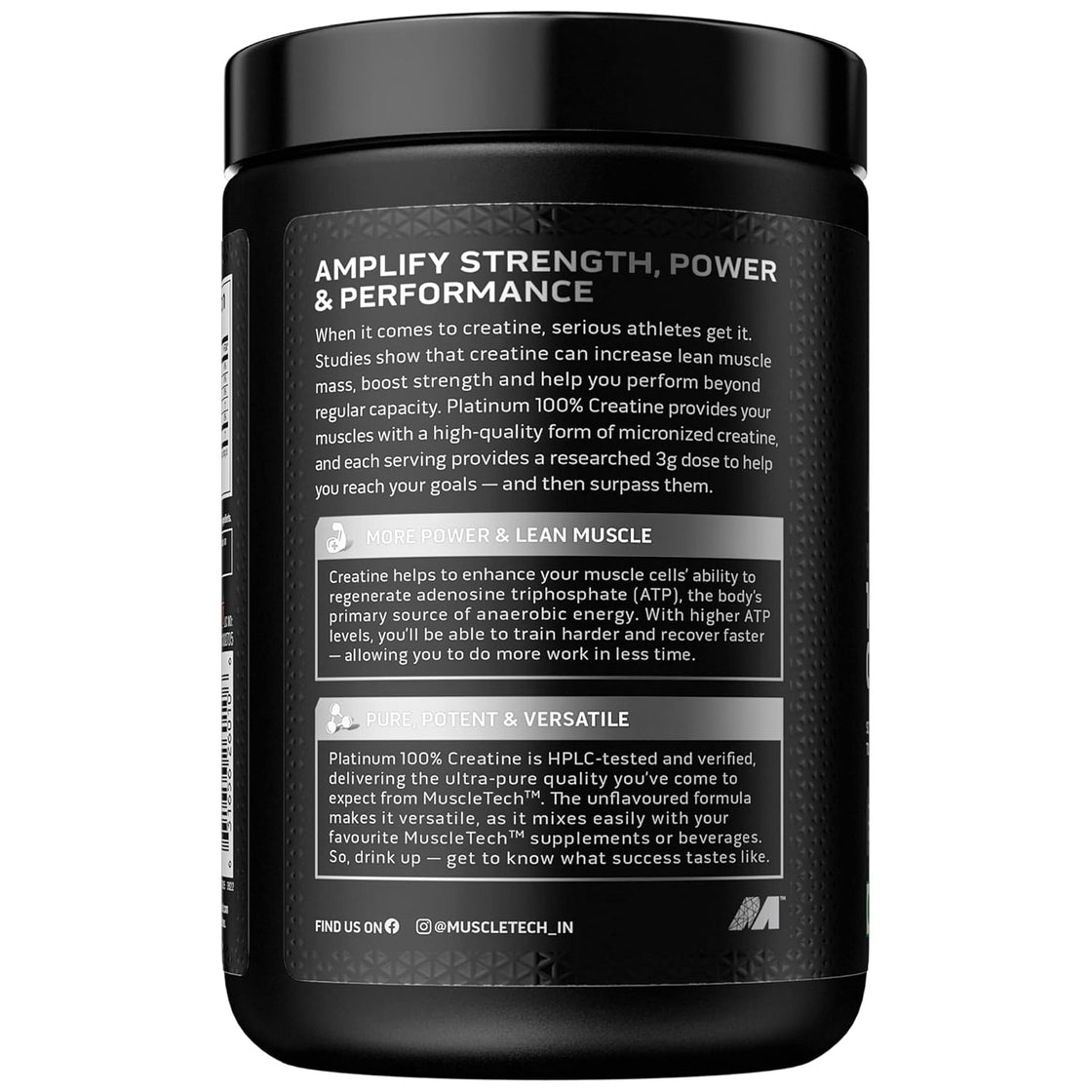 MuscleTech Platinum 100% Creatine Powder (Unflavoured