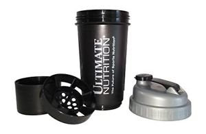 Ultimate Nutrition Black and Grey Shaker 600 ml.